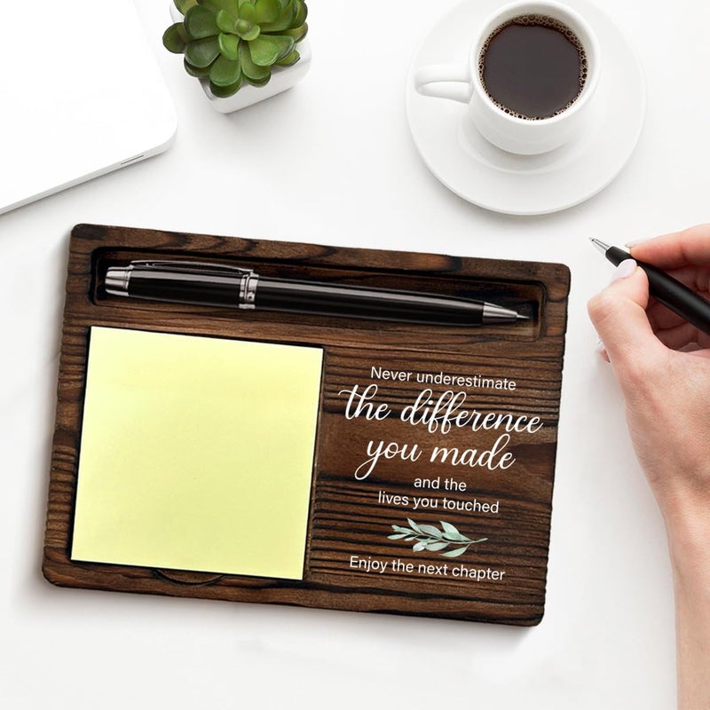 QODMGD Retirement Gifts for Men Women, Retired Leaving Farewell Goodbye Gifts for Coworker Boss Leader Teacher, Never Underestimate The Difference You Made Sticky Note Holder for Desk - Image 3